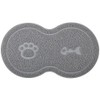 8-Shaped Small Cat Litter Box Debris Catcher Mat,18x10 Inches (Gray)