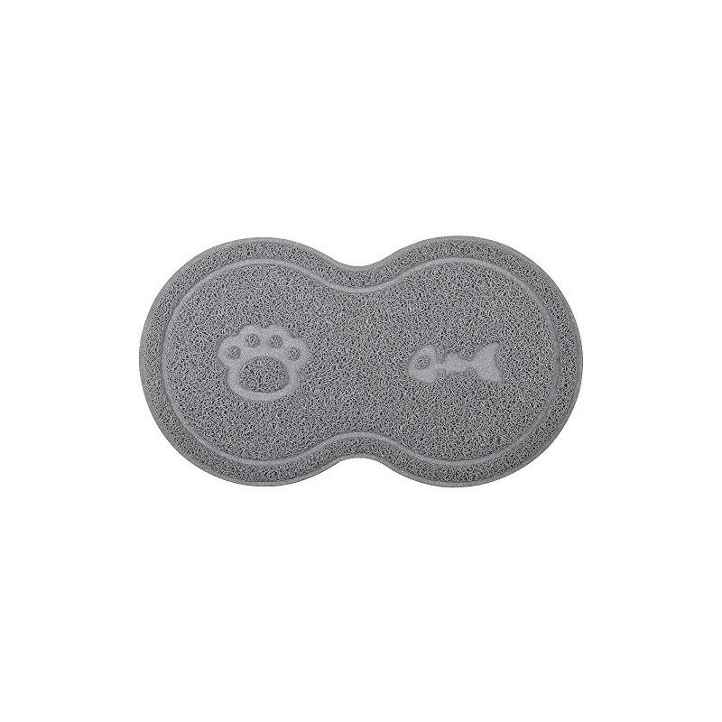 8-Shaped Small Cat Litter Box Debris Catcher Mat,18x10 Inches (Gray)