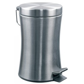 SANWOOD 1009310 Pretty Fairy in Valley Shape Bathroom Waste Bin 3 Litre Stainless Steel Pedal Bin, Matt Chrome, 42877 x 16.8 x 26.5 cm