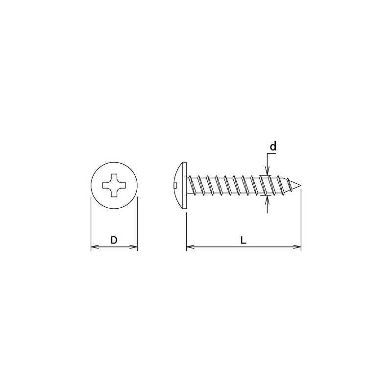 Daido Hanto Truss Head Tapping Screws, Black, Size M4 x