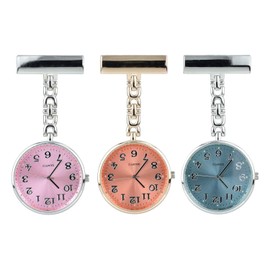 WINKLES Silver and Pink Nurse Fob Watch Nurse Gift Set | Set of Nurse Fob Pocket Watch | Portable Paramedic Brooch Nurse Pocket Watch with Clip