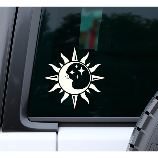 Sun Moon Celestial - Vinyl Decal - Car Phone Helmet