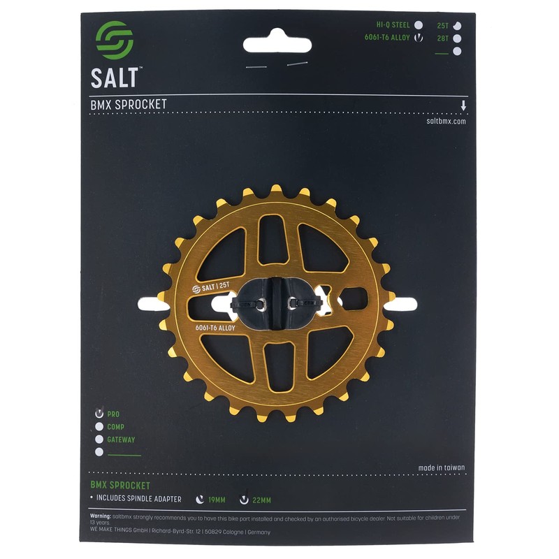 Salt Bicycle BMX Chain Ring PRO Sprocket 25T Gold