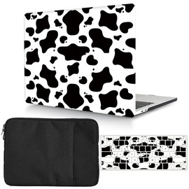 Case Compatible with MacBook Pro 14 Inch M1 Pro / M1 Max Model A2442 (2021 Release), Plastic Hard Shell Case & Sleeve Bag & Keyboard Cover for MacBook Pro 14" with Touch ID, Milk Cow