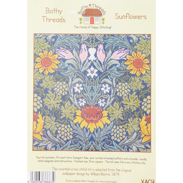 Bothy Threads Counted Cross Stitch Kit - William Morris Sunflowers