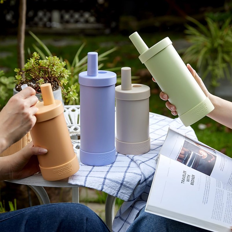 Elephant Cuppa Insulated Tumbler S with Two Straws, Ideal for