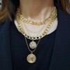 fdsmall Punk Chunky Chain Necklace Coin Necklace Vintage Gold Chunky