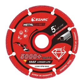 EZARC Diamond Cutting Wheel 125mm x 22.23mm for Metal, 5000+ Cuts on Rebar, Steel, Iron and INOX