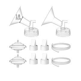 TOVVILD 18 mm Flange Set Compatible with Spectra S1 S2 9 Plus Breast Shield Tubing Duckbill Valve Membrane Backflow Protector, Not Original Spectra Accessories Kits