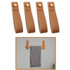 ZZLZX 4PCS Artificial Leather Strap Hangers Wall Mounted Leather Hooks,