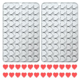 2Pcs Mini Heart Silicone Molds, 120-Cavity Nonstick Heart Shaped Candy Molds for Baking, Food-Grade Chocolate Heart Mold Ice Cube Tray for Butter Jelly Candle Soap Wax Melt, 8.6 x 5.3 x 0.3 inch, Grey