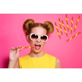 Fruidles Swirl Candy Cane Sticks Suckers, Old-Fashioned Multicolored Lollisticks, Individually Wrapped, 5.3/4" Inch, 0.75 oz each, 12-Pack (Hot Cinnamon)