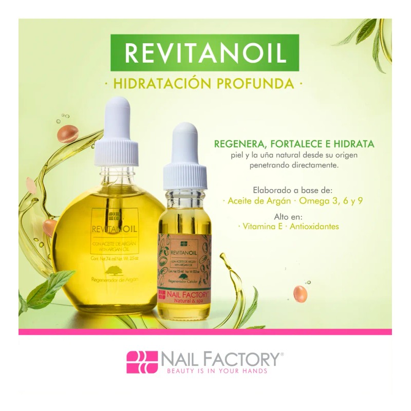 Aceite Revitalizante Uñas , 1/2 Oz Revitanoil , Nail Factory