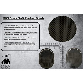 G.B.S Pocket Palm Brush Portable Comb Massager for Pet Hairs, Black, Pack of 2