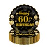 EVYIENEN 50Pcs 60th Birthday Party Paper Plates,7inch Disposable Black and