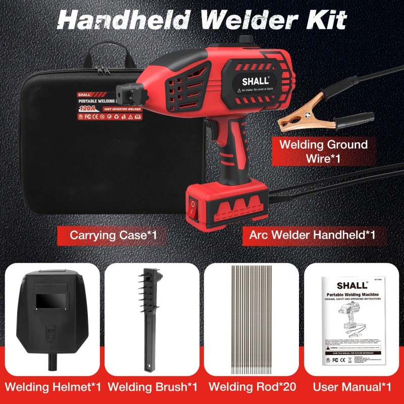 SHALL Portable Electric Welding Machine, 110V ARC Welder with IGBT