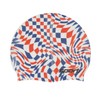 Sporti Checkmate Silicone Swim Cap - Red/White/Blue - Adult