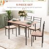HOMCOM 5 Piece Dining Room Table Set for 4, Space