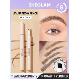 SHEGLAM Feather Better Liquid Eyebrow Pencil Long Lasting Smudge Proof Waterproof Natural Fuller Eye Brow Pen - Blonde