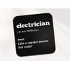 Electrician Square Coaster - Work New Job Dictionary Regular But