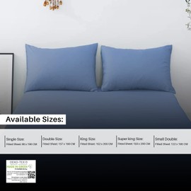 Fitted Bed Sheets 40cm 16 inch Deep Soft Comfy Microfiber Fabric with Easy care Non Iron and Discolour Resistant Mid Blue - King