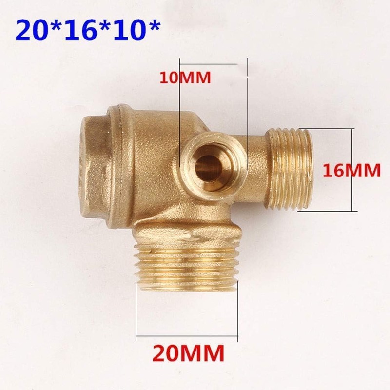 3-Port Brass Air Compressor Check Valve - Heavy-Duty Pneumatic Replacement