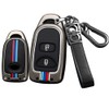 HIBEYO 2 Button Key Fob Cover for Hyundai Kia Elantra Sonata Accent Tucson Sonata Santa FE Carens 2007-2011 Accessories Alloy+TPU Material Double Protector Key Shell Cover-2 Button Black