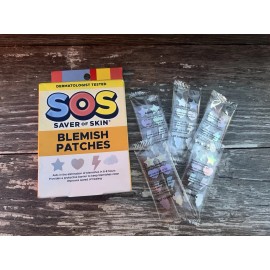 SOS Saver Of Skin Blemish Patches 40pk Hydrocolloid Acne Holographic Shapes New