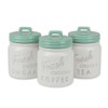 DII Kitchen Accessories Collection Ceramics, Jar Canister Set, Aqua, 3