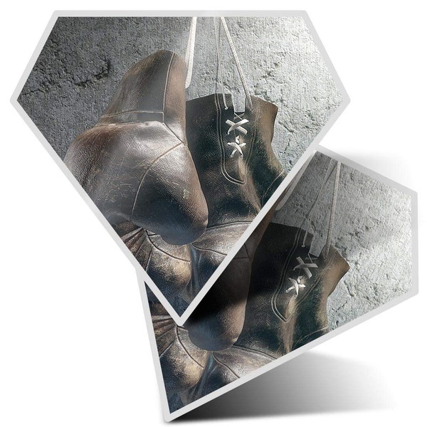 2 x Diamond Stickers 7.5 cm - Retro Artistic Boxing