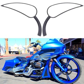 Rear View Motorcycle Mirrors,Black Water Drop Shape Side Mirrors Compatible With Harley Sportster Dyna Softail Touring Road Glide Electra Glide Road King Street Glide Fltrx Flhr Flht Flhx Models