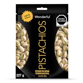 Wonderful Pistachios, Pistaches Bajos en Sal, 227g, Bolsa Resellable, Snack