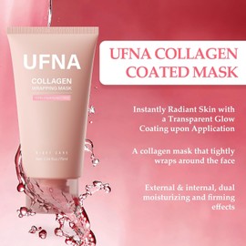 UFNA Collagen Face Mask - Overnight Wrapping Facial Perm Firming and Hydrating Hydrolyzed Sodium + Panthenol Niacinamide Reduces Dullness and Promotes Smooth Skin Texture 75ml / UFNA 콜라겐 페이스 마스크 - 오버나이트 랩핑 페이셜 펌 탄력 및 수분 공급 가수분해 나트륨 + 판테놀 나이아신아마이드로 칙칙함을 줄이고 부드러운 피부 결을 촉진합니다 75ml