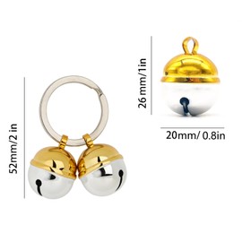 ROHOME Cat Dog Collar Bells Pet Tracker Handmade Pure Copper Pendant Bells Brass Bells for Collar Dog Loud Anti-Lost Training Bells Save Birds & Wildlife, Copper, No Gemstone, yellow