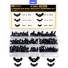 Siptenk Black SAE Wing Nuts 125PCS, #6-32#8-32#10-24 1/4"-20 3/8"-16 5/16"-18