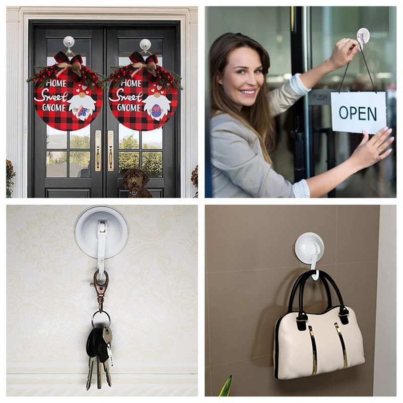 8 Pack Heavy Duty Vacuum Suction Cup Hooks, Strong Suction