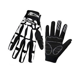 TKS TKS-QEP01-M Skeleton Gloves, Windproof, Cold Protection, For Motorcycles, Bicycles, Outdoors, Bones, Skull, Anti-Slip, Black