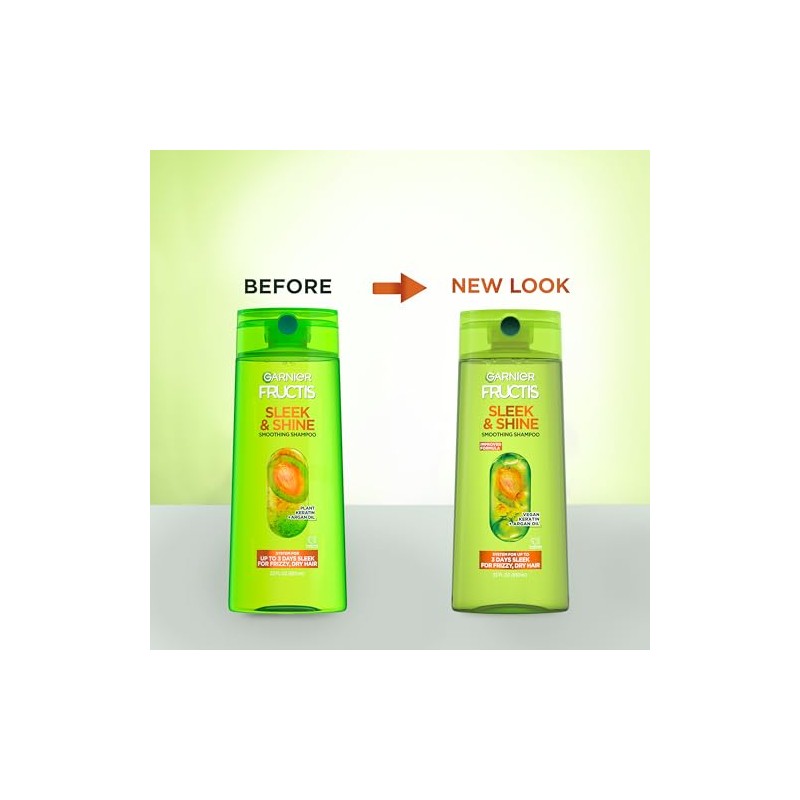 Garnier Fructis Sleek & Shine Shampoo, Frizzy, Dry, Unmanageable Hair,