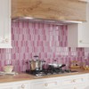 CRE8TIVE 16 Sheets Pink Feather Peel and Stick Tile Backsplash