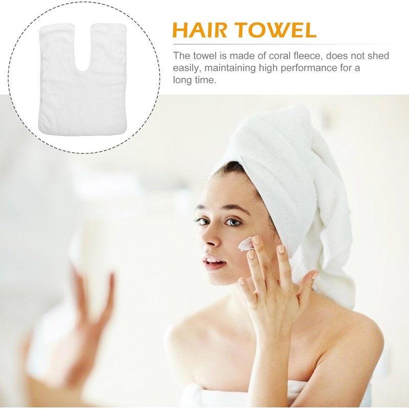 Toalla Cabello de Microfibra Gruesa y Vellón Blanco Toalla Absorbente