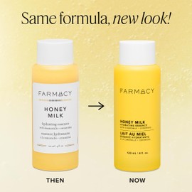 Farmacy Honey Milk Face Essence - Hydrating Milky Toner with Honey, Ceramides + Chamomile - Helps Strengthen Skin Barrier + Replenish Moisture - Soothing + Calming Skincare (10ml)
