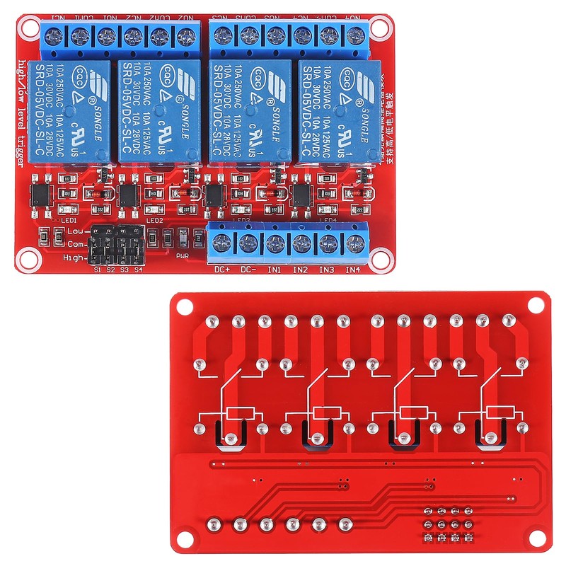 AOICRIE 4pcs 4 Channel DC 5V Relay Module with Optocoupler