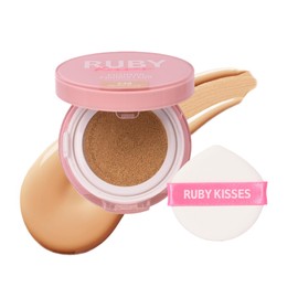 Ruby Kisses Base De Maquillaje En Cojín, Maquillaje Coreano De Cobertura Total, Ligera Y Duradera, Acabado Natural Y Luminoso Que Dura Todo El Día... 