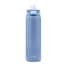 Ello Ello Pop & Fill 22oz Stainless Steel Water Bottle with Quick Fill Technology, Double Walled and Vacuum Insulated Metal, Leak Proof Locking Lid, Sip and Chug, Reusable, BPA Free, Raincloud