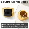 GOLDCHIC JEWELRY Gold Signet Ring with Black Onxy For Men,