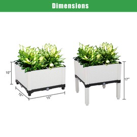 Depointer Set of 2 Raised Garden Bed for Vegetables Elevated Planter Box with Legs Outdoor Patio Flower Herb Container Gardening