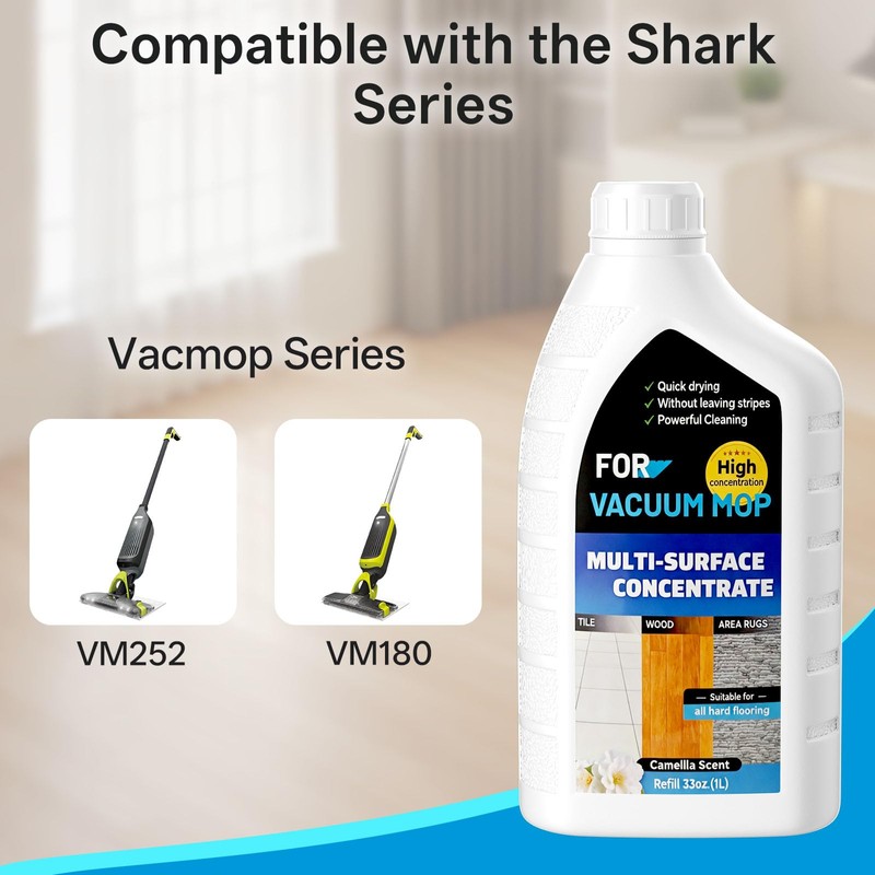 1L Vacmop Cleaner Solution Compatible with Shark Hydrovac Cleaning Solution