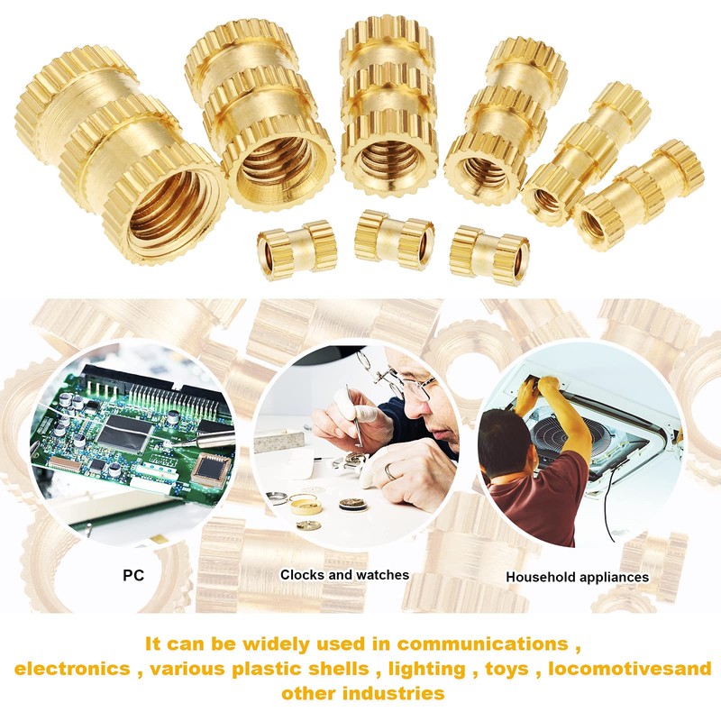 Faankiton 450PCS Threaded Insert Knurled Nuts, M2 M3 M4 M5