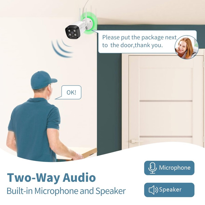 OHWOAI 5MP Add-on Camera for Wireless Security Camera System Outdoor,