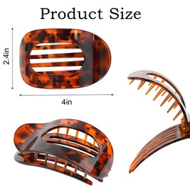 6 PCS Flat Hair Clips for Women, French Design Flat Hair Claw Clips, Strong Hold Matte Hair Barrettes for Women Thin Hair, Duck Billed Hair Clips for Daily Styling Christmas Gifts (Tortoise)